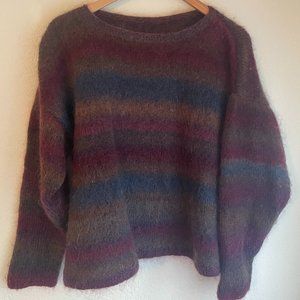 Handknit Boxy Wool Mohair Knit Sweater